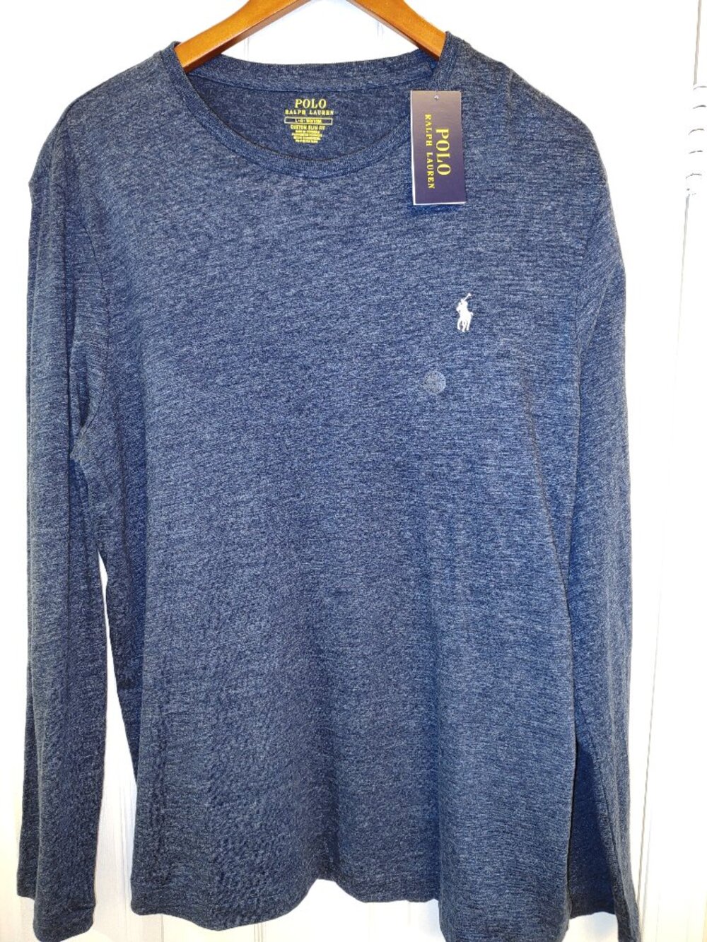 MENS (L) POLO Ralph Lauren Blue Heather Long Sleeve Shirt BRAND NEW MSRP:$69.50